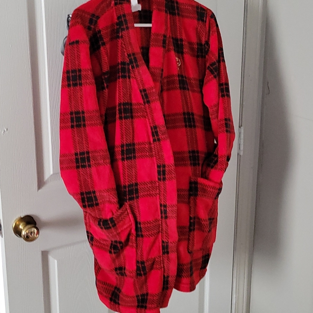 Victoria's Secret Red Plaid Bath Robe